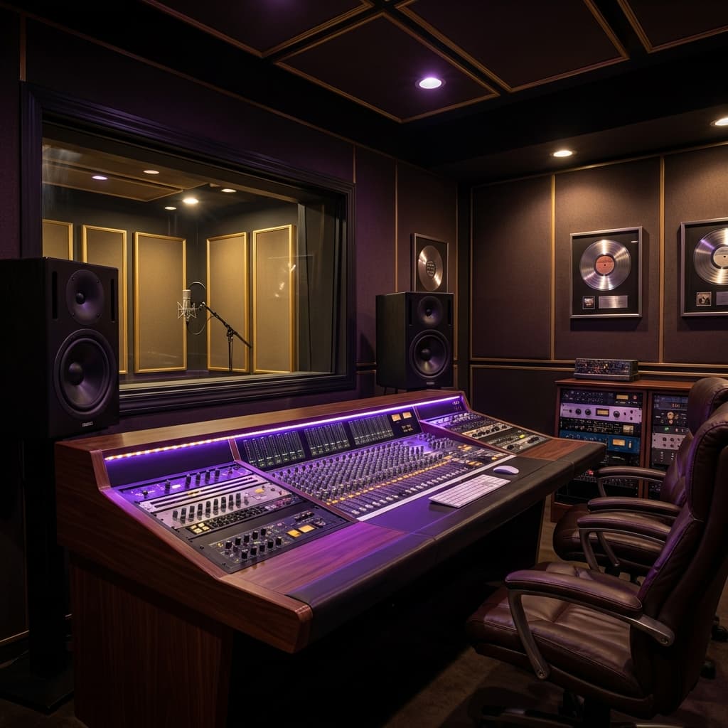 Professional disco music studio for stem-mastering